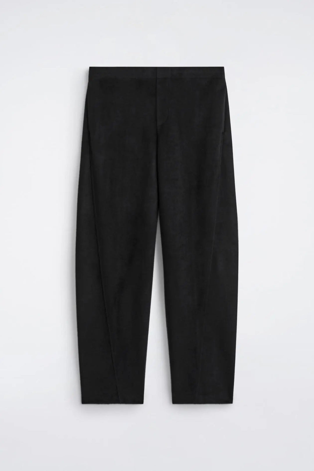 WOOL-BLEND RELAXED-FIT BARREL-LEG TROUSERS
