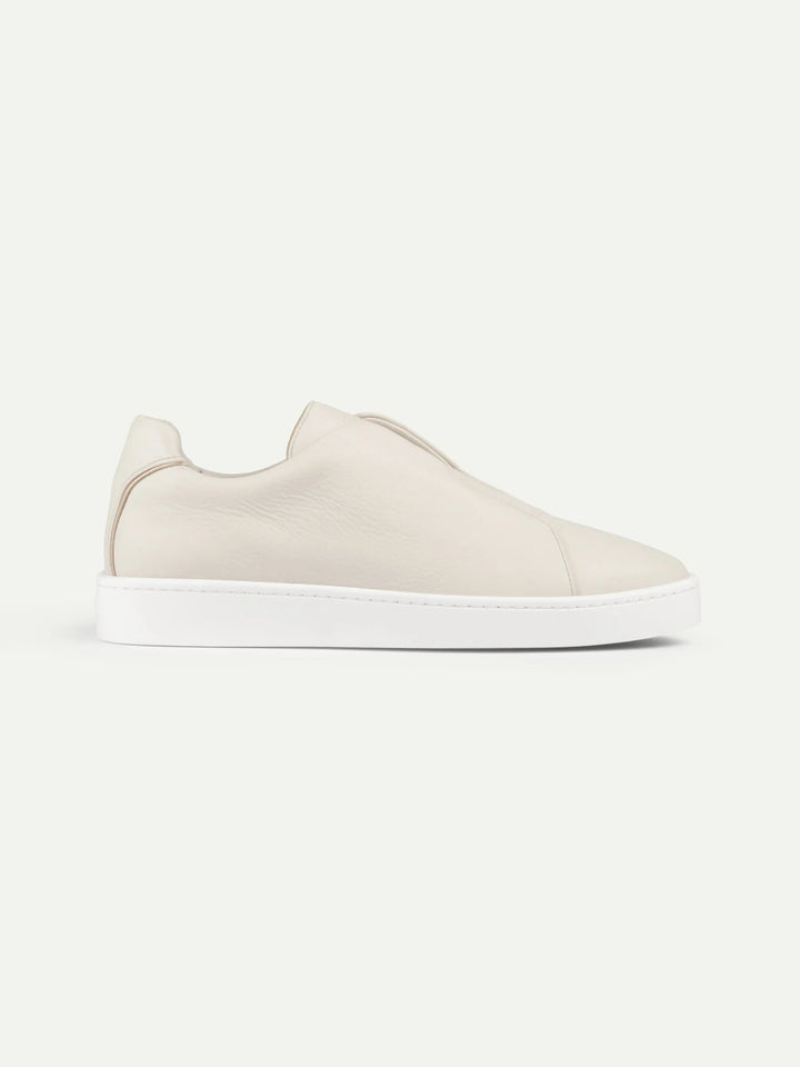 Leather Laceless Sneakers Beige