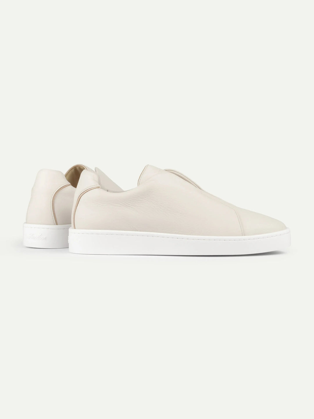 Leather Laceless Sneakers Beige