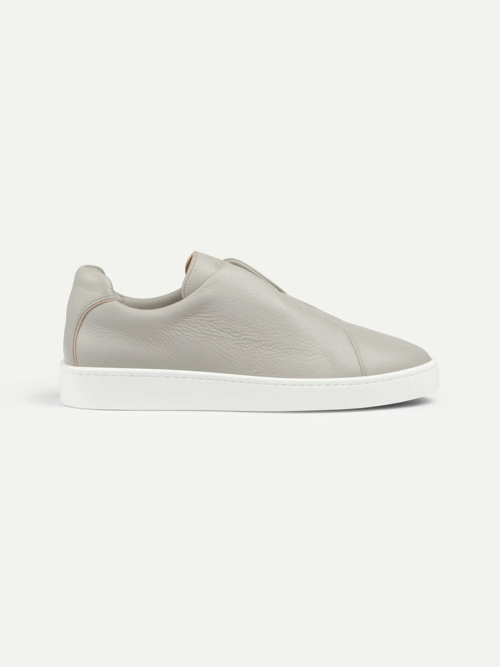 Leather Laceless Sneakers Grey