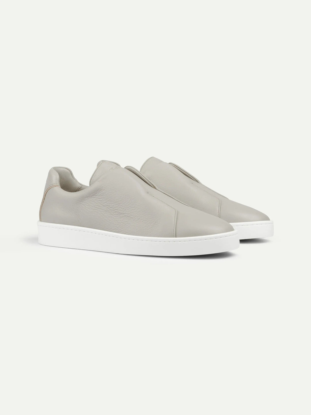Leather Laceless Sneakers Grey