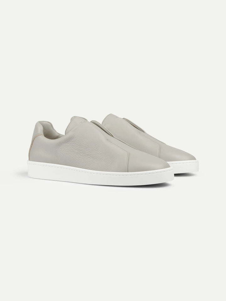 Leather Laceless Sneakers Grey