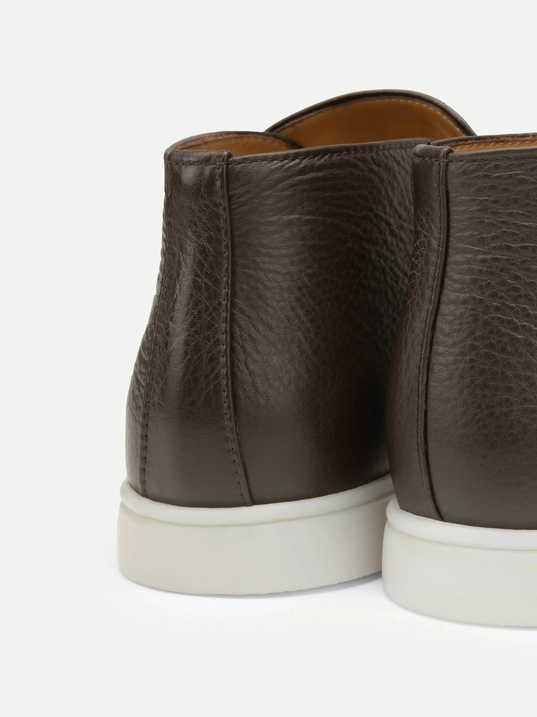 Leather High Loafers Dark Brown