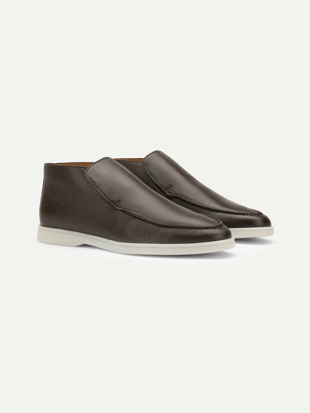 Leather High Loafers Dark Brown