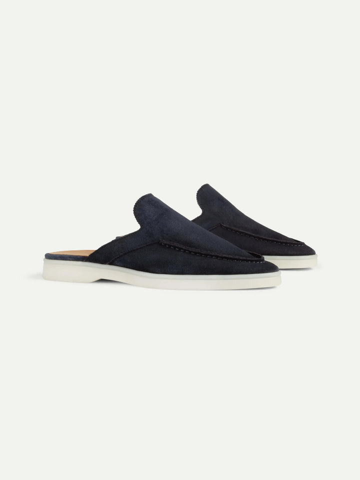 Open Suede Loafers Navy