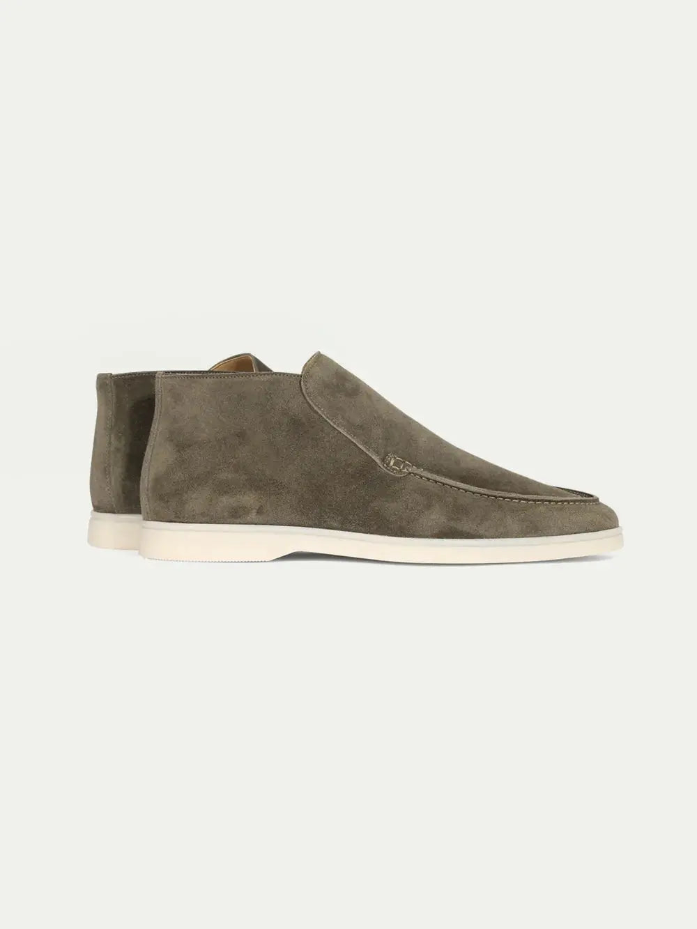 Suede High Loafers Olive Green