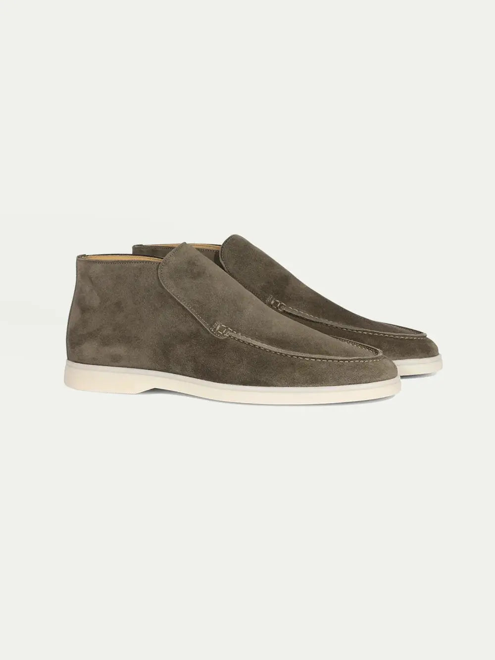 Suede High Loafers Olive Green