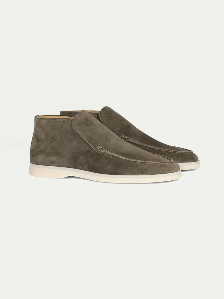 Suede High Loafers Olive Green