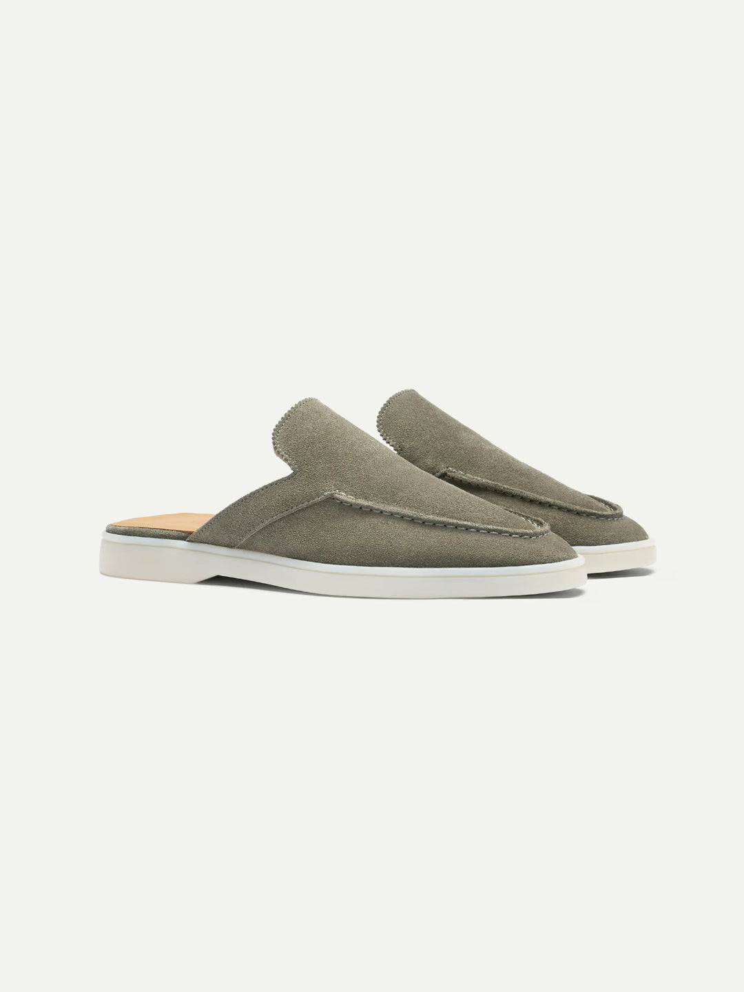 Open Suede Loafers Green