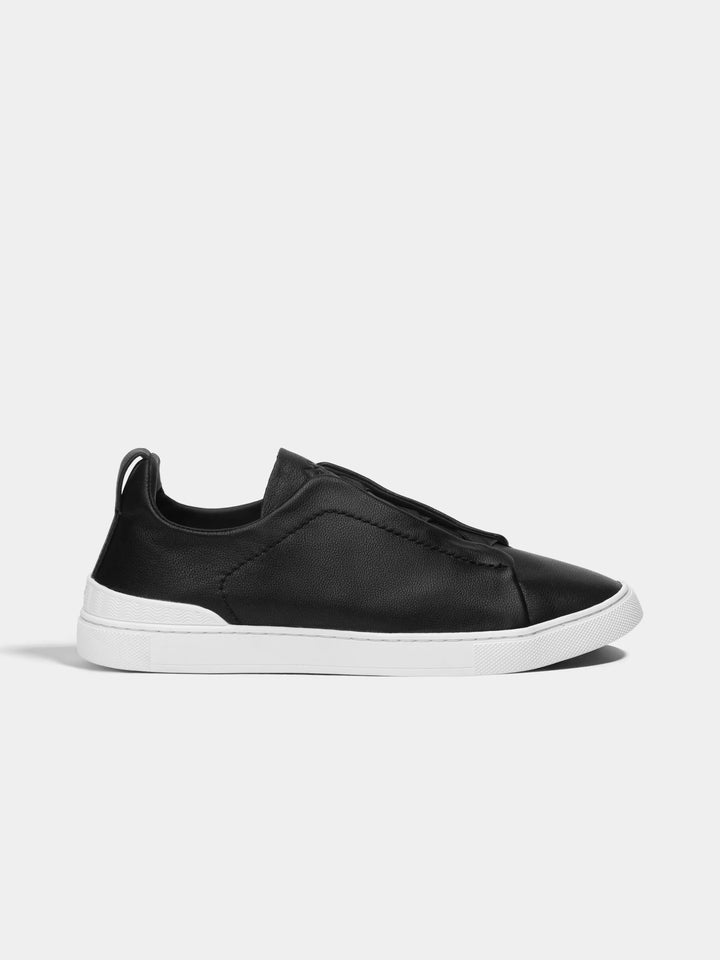 Leather Low Sneakers Black
