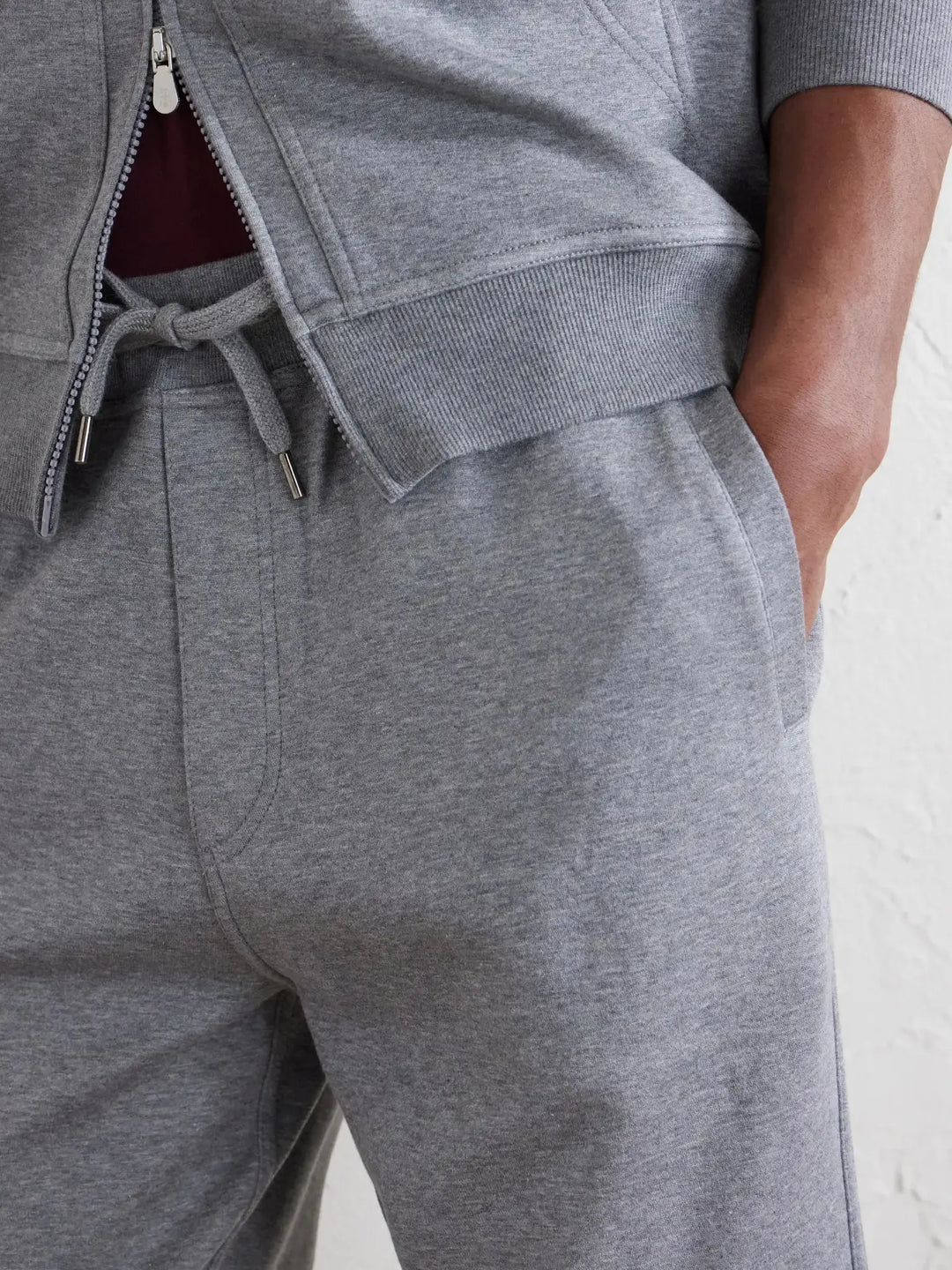 Tapered Cotton and Wool-Blend Jersey Sweatpants Gray