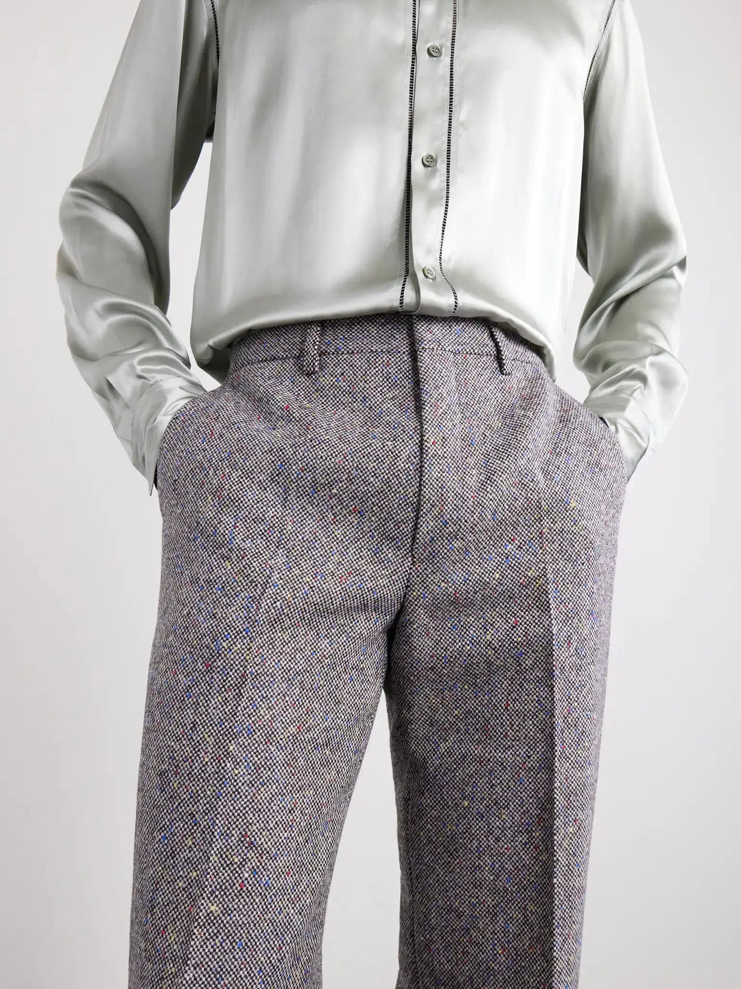 Straight-Leg Wool-Twill Trousers
