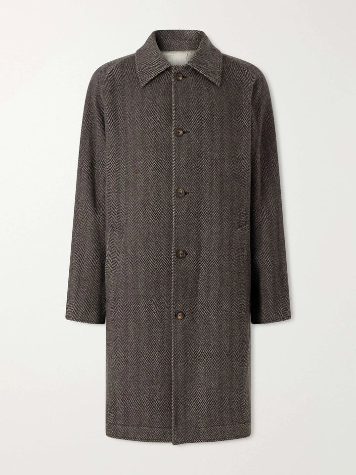 Herringbone Cashmere Coat