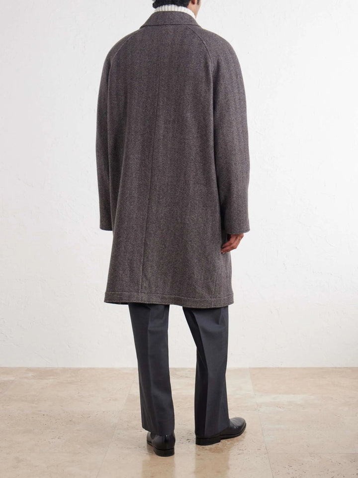 Herringbone Cashmere Coat