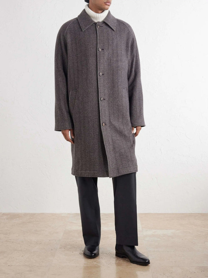 Herringbone Cashmere Coat