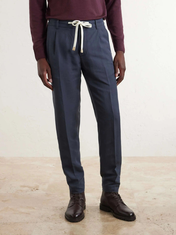 Straight-Leg Lyocell and Linen-Blend Trousers