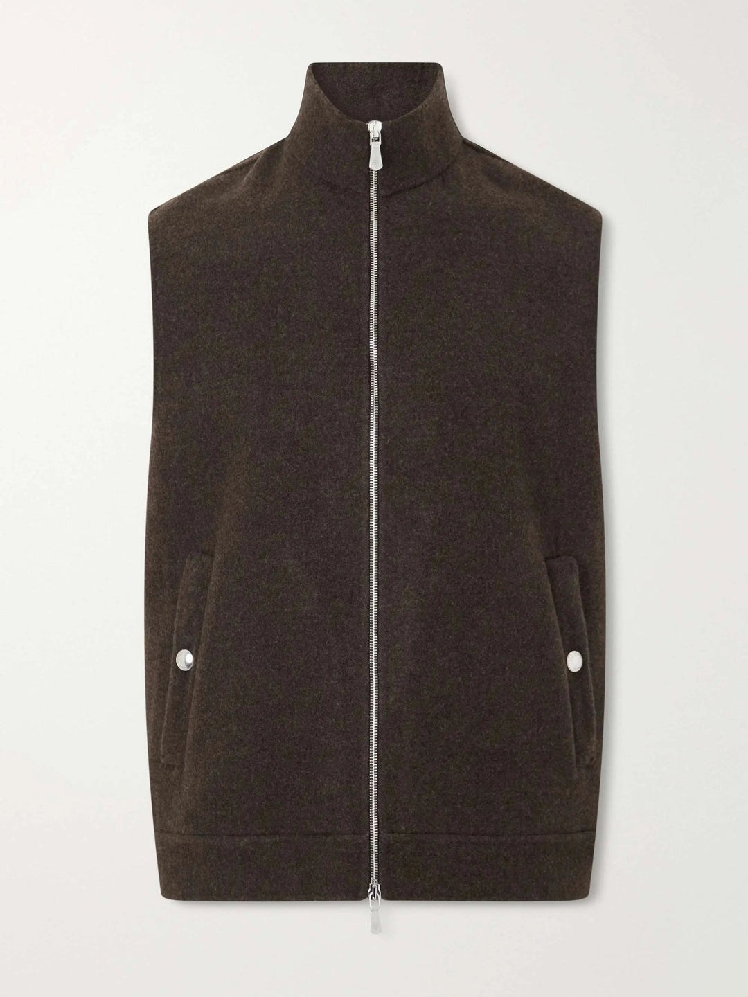 Brushed-Wool Zip-Up Gilet
