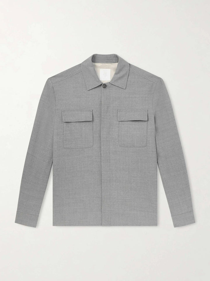 Wool-Blend Flannel Overshirt