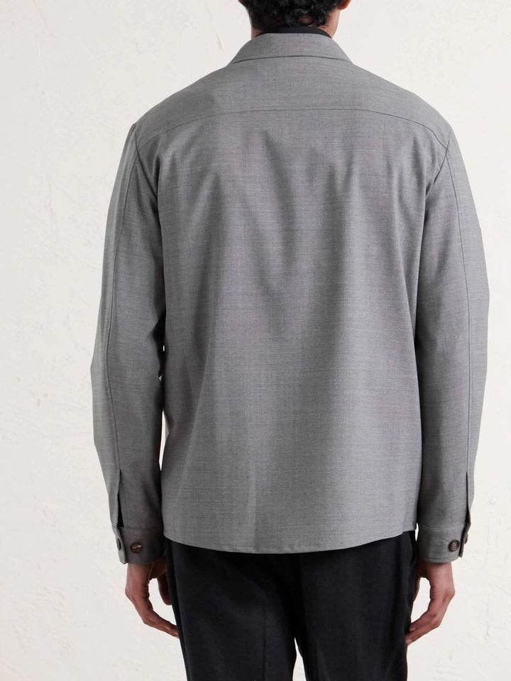 Wool-Blend Flannel Overshirt