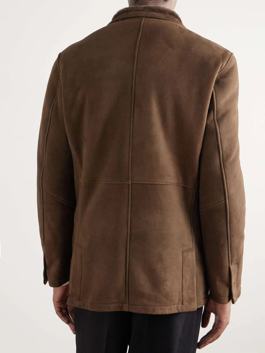 Double-Breasted Shearling Overcoat