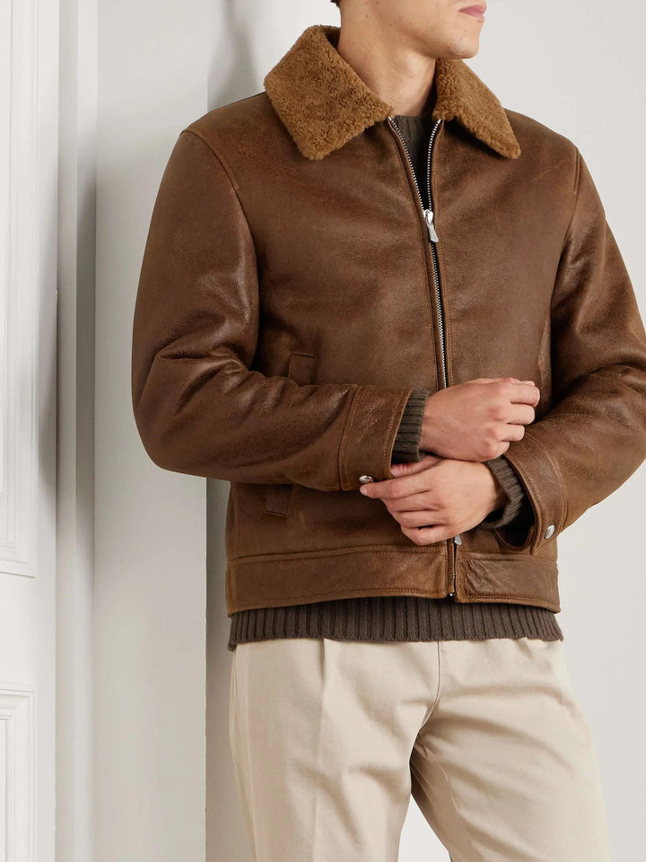 Slim-Fit Shearling Jacket