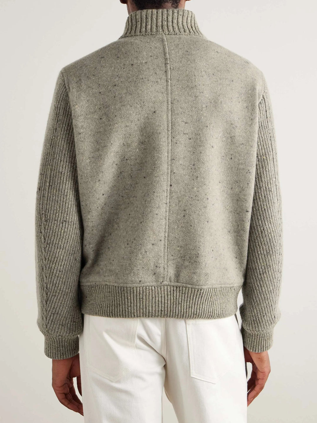 Shawl-Collar Wool and Cashmere-Blend Bomber Jacket
