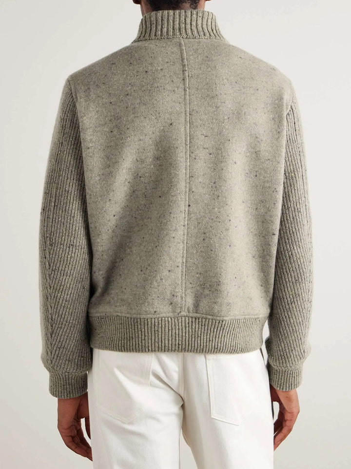 Shawl-Collar Wool and Cashmere-Blend Bomber Jacket