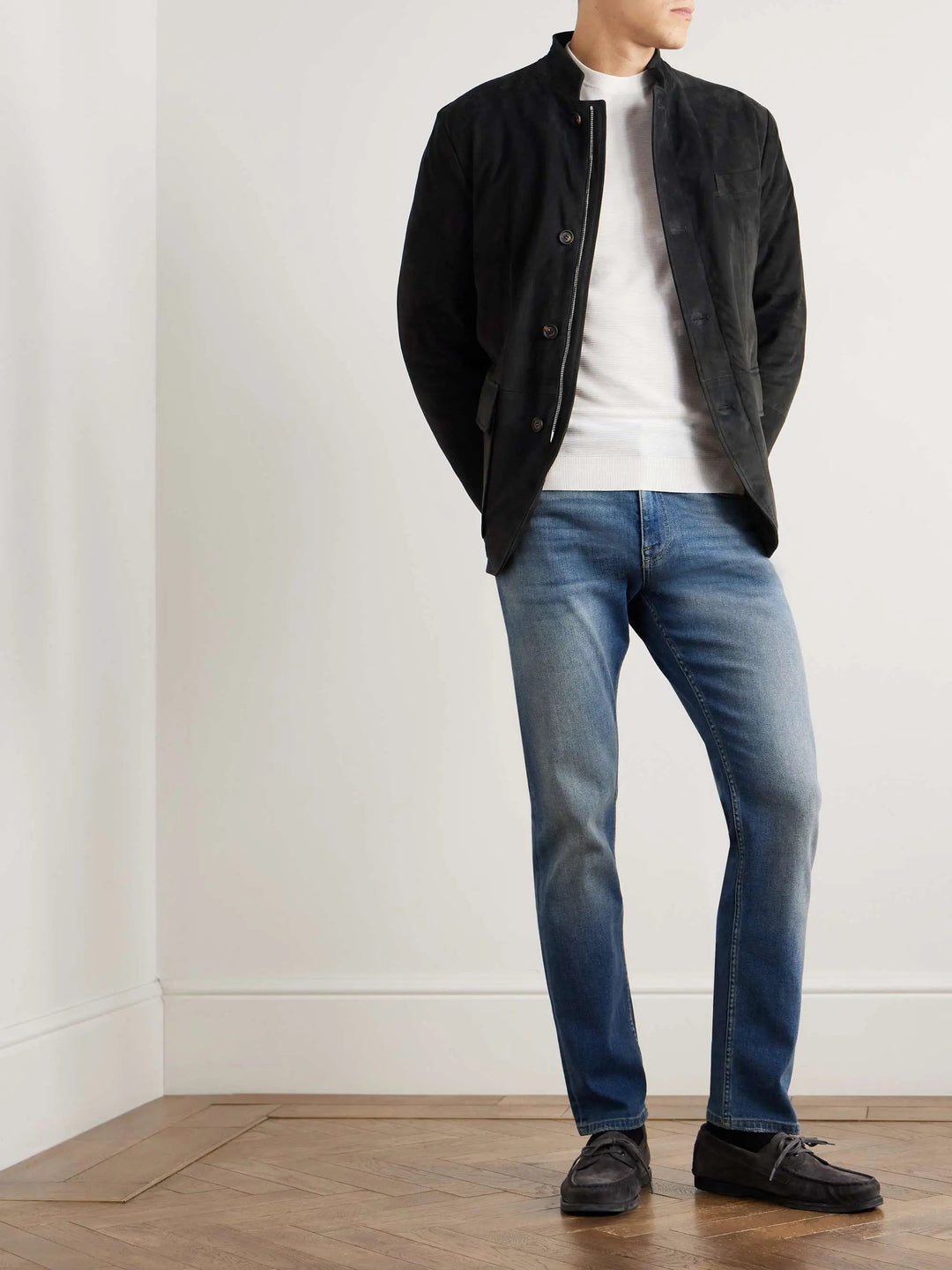 Padded Suede Down Jacket