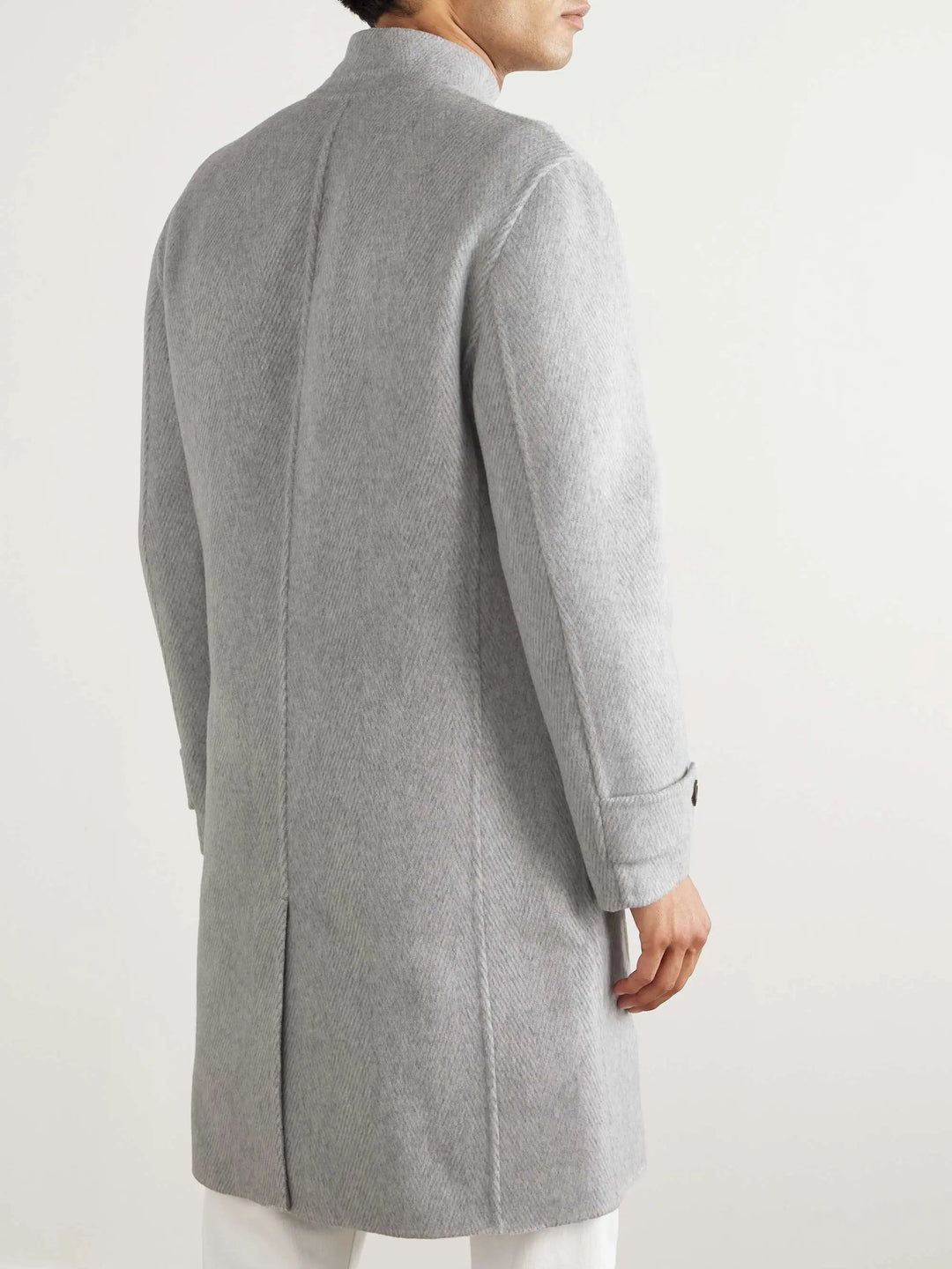 Herringbone Wool and Cashmere-Blend Overcoat