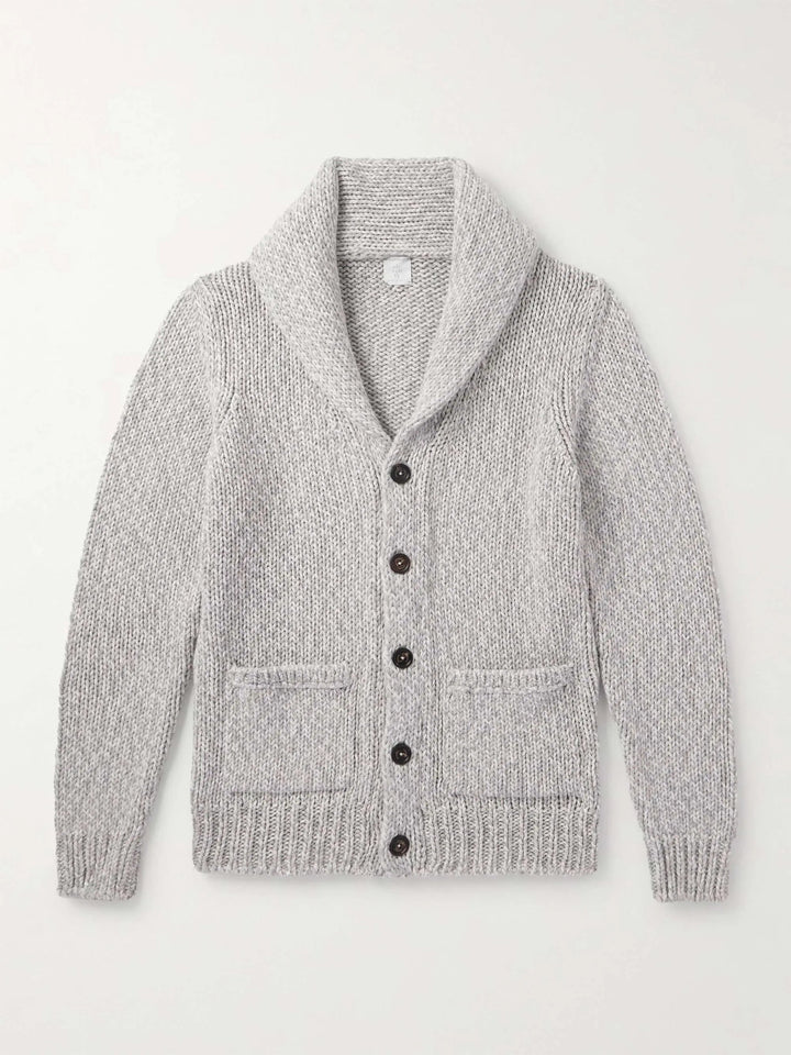 Slim-Fit Shawl-Collar Wool Cardigan