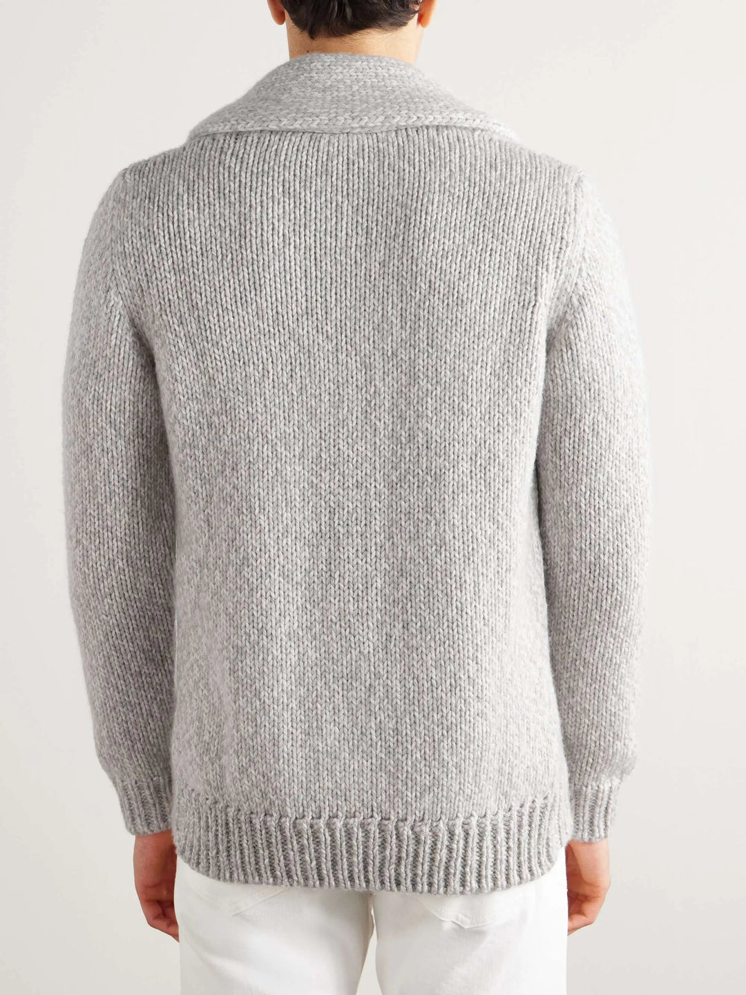 Slim-Fit Shawl-Collar Wool Cardigan