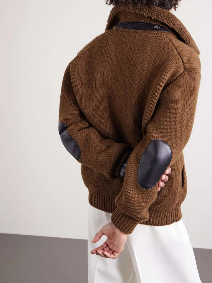 Trimmed Ribbed Cashmere Cardigan