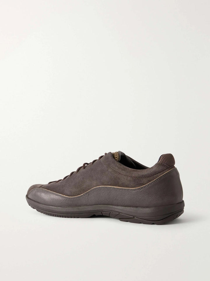 Suede and Leather Sneakers Brown