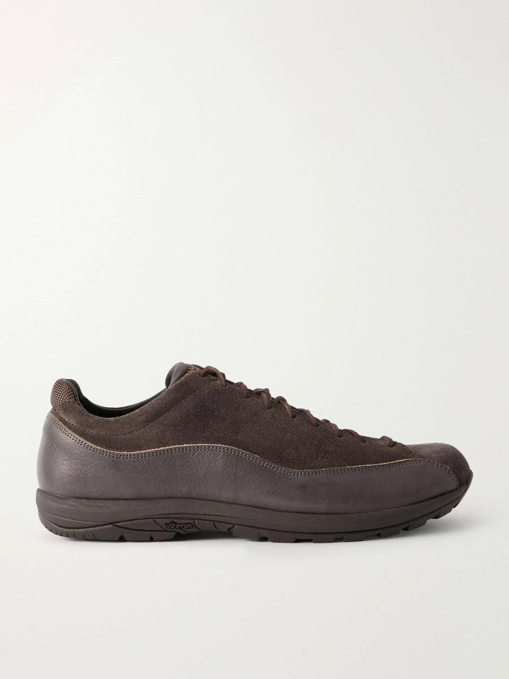 Suede and Leather Sneakers Brown