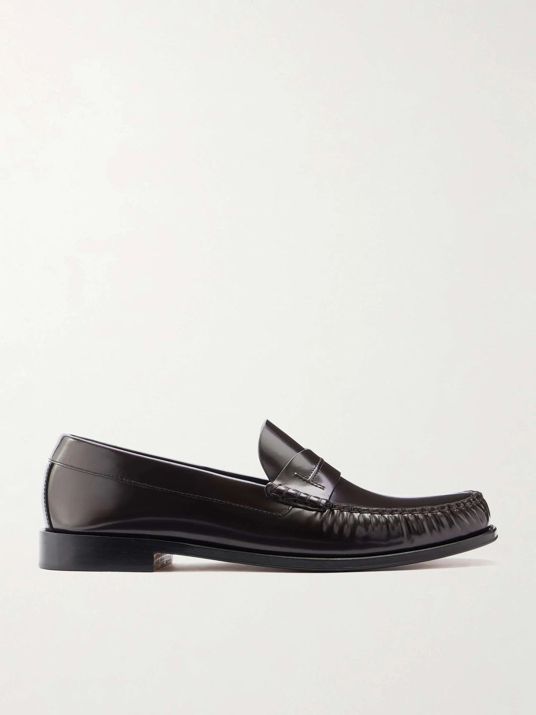 Polished-Leather Loafers Brown