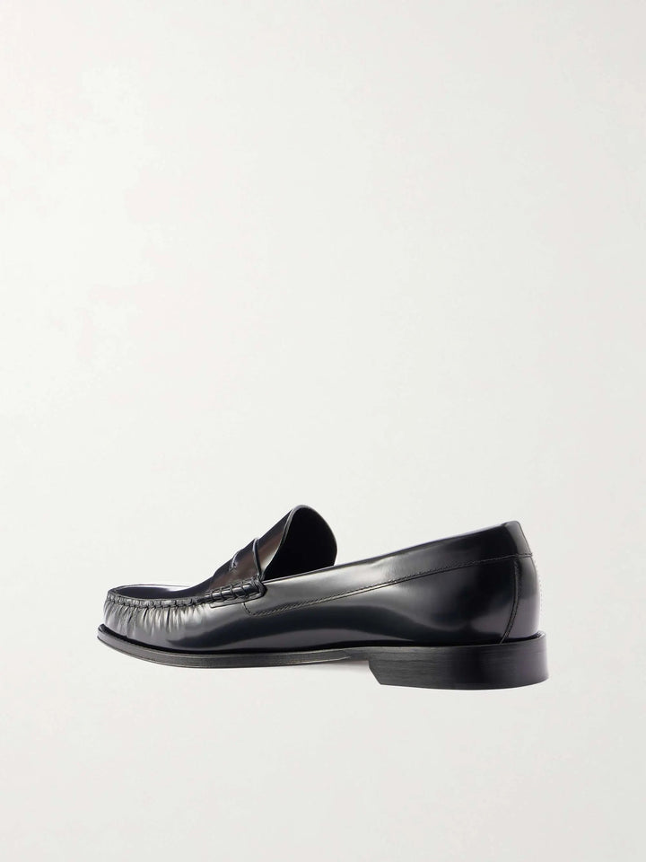 Polished-Leather Loafers Black