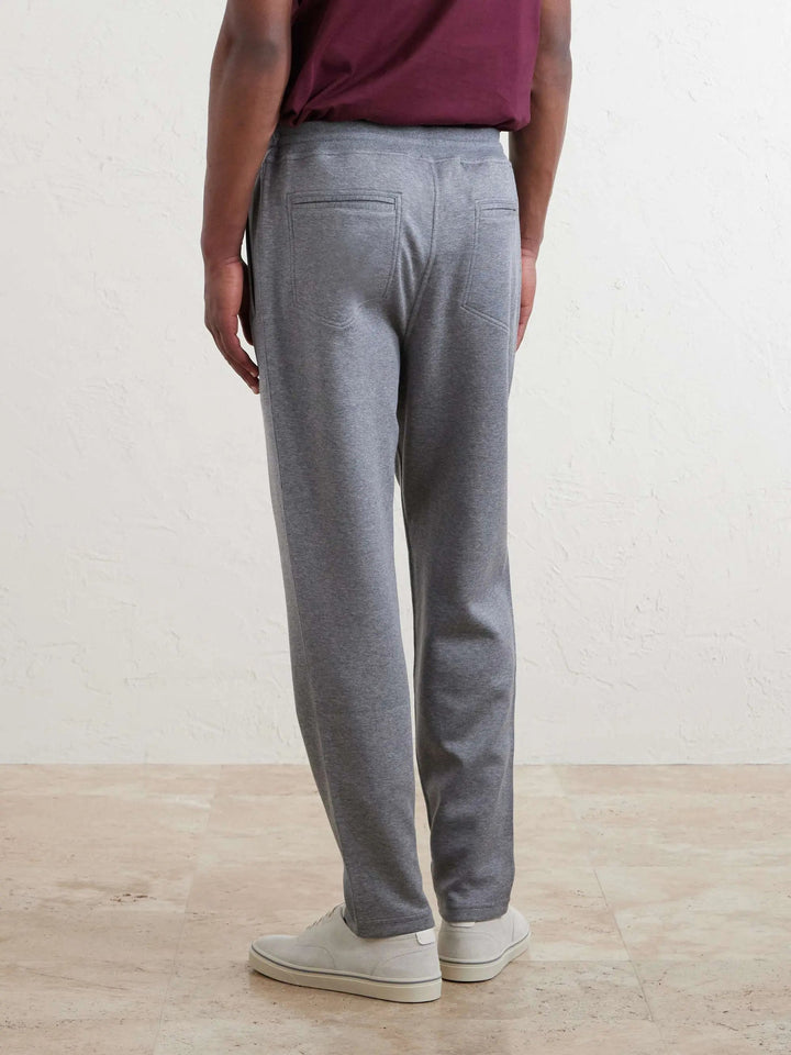 Tapered Cotton and Wool-Blend Jersey Sweatpants Gray