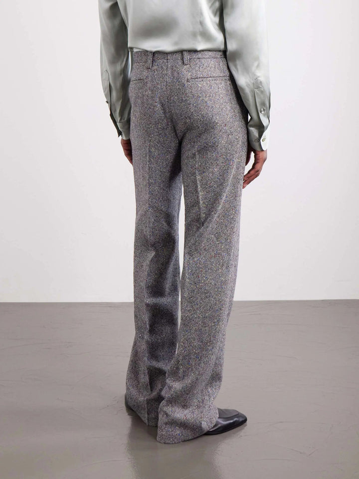 Straight-Leg Wool-Twill Trousers