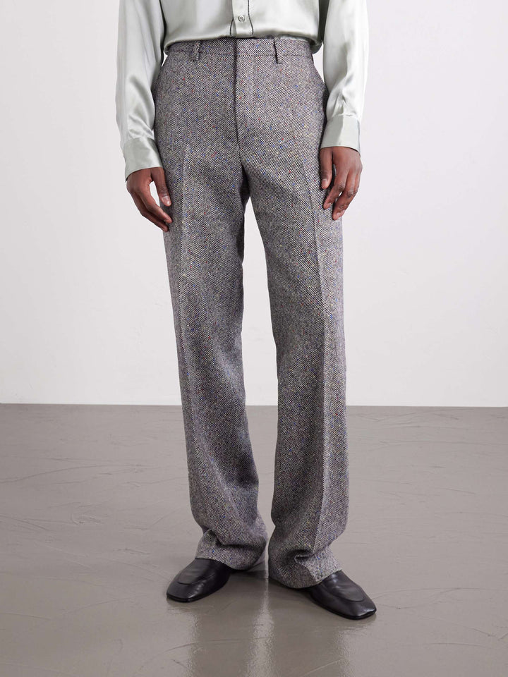 Straight-Leg Wool-Twill Trousers