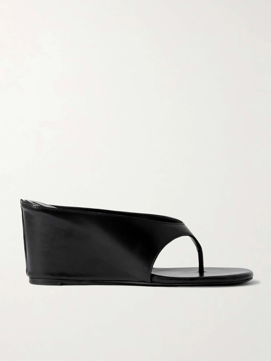 Leather wedge sandals Black
