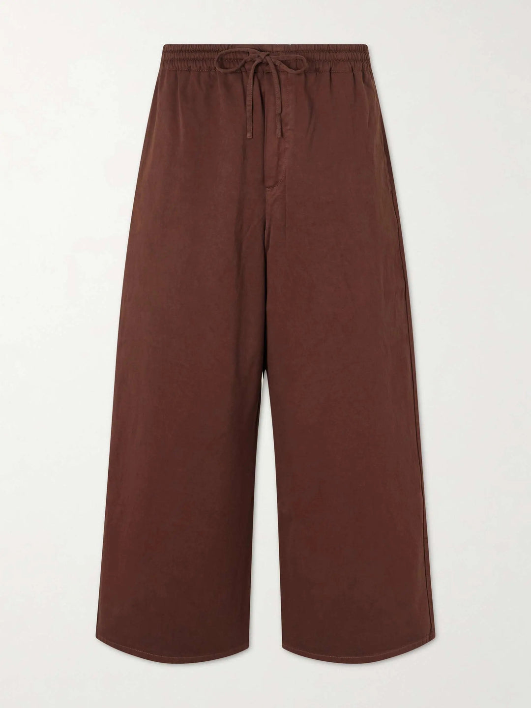 Wide-Leg Cotton Drawstring Trousers