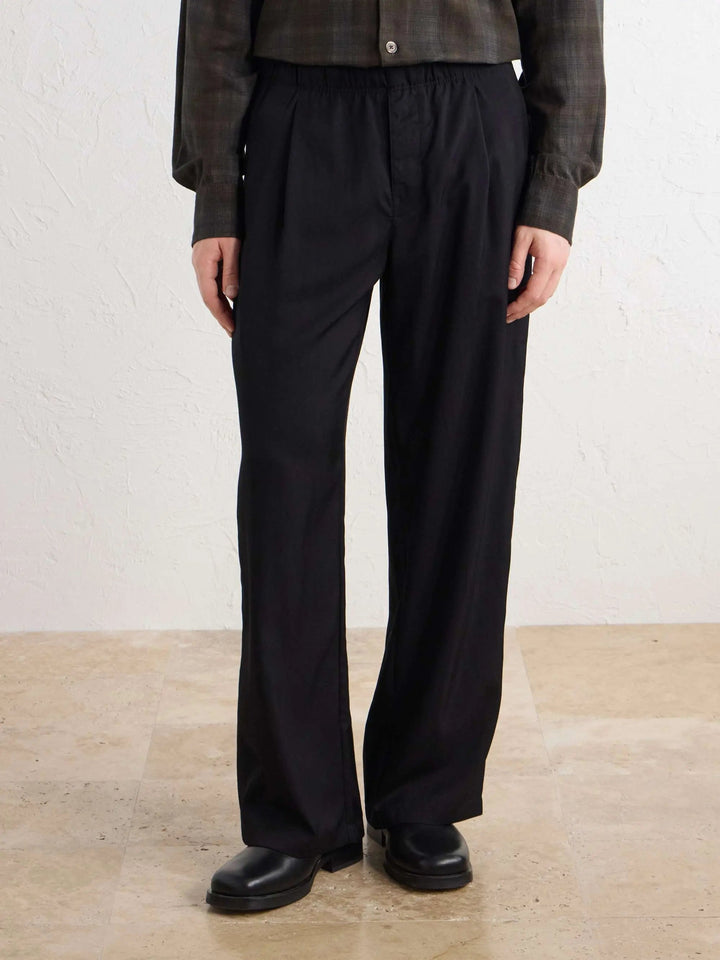 Wide-Leg Wool Trousers
