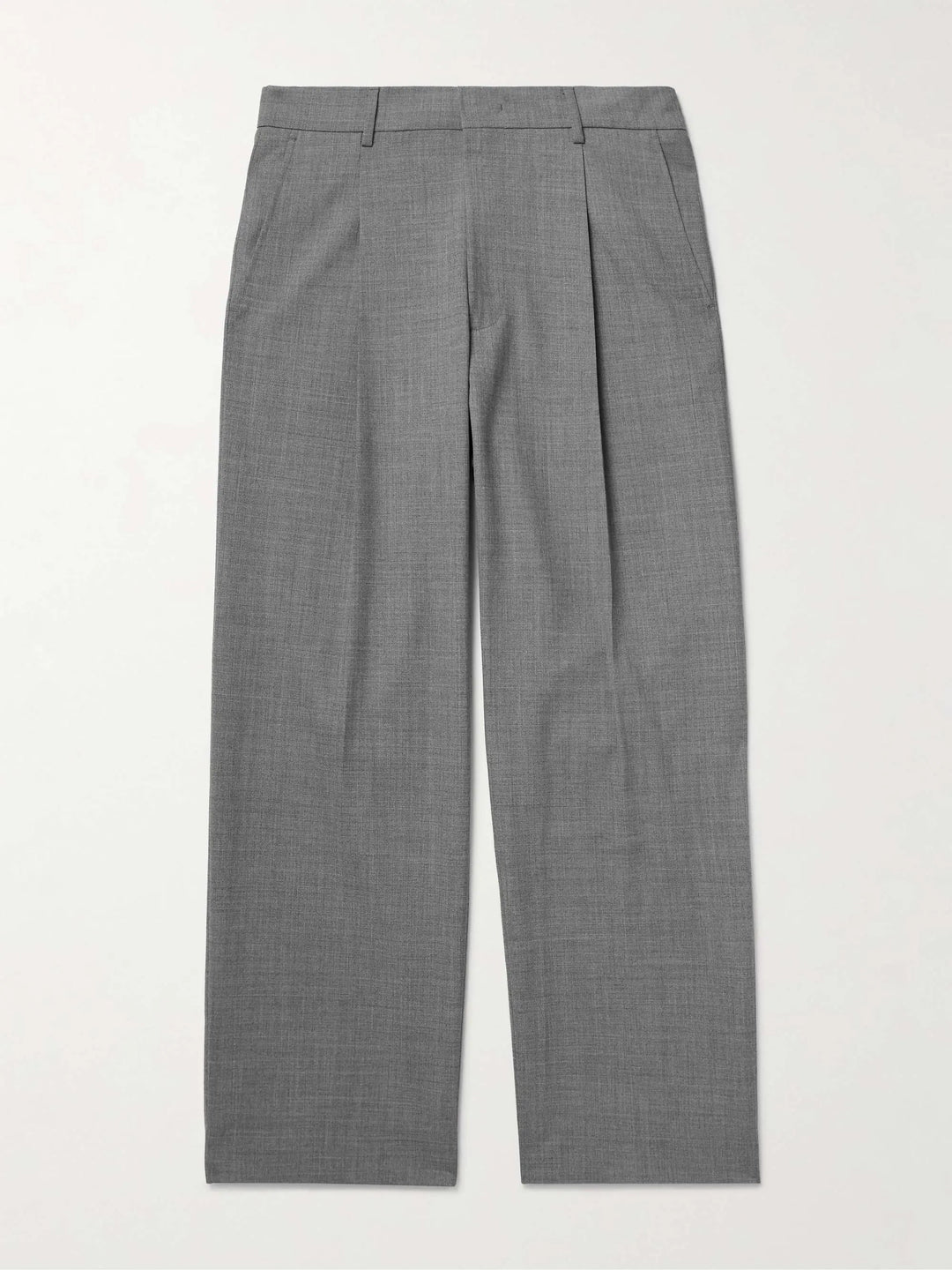 Pleated Pinstriped Woven Trousers