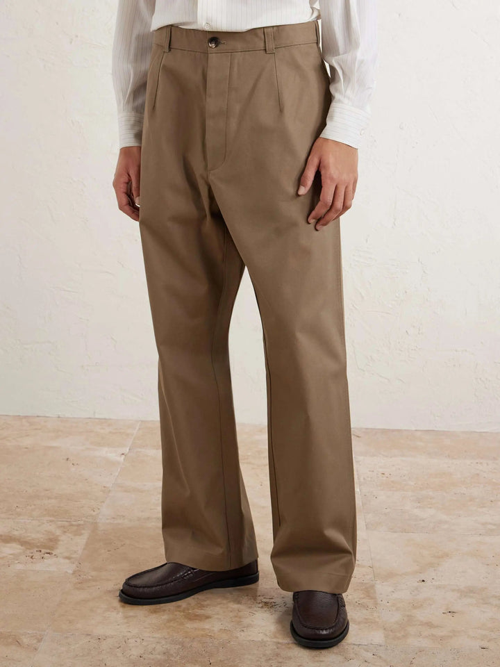 Cotton Wide-Leg Trousers