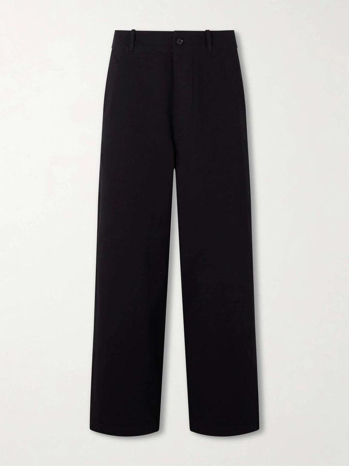 Wide-Leg Cotton-Drill Trousers