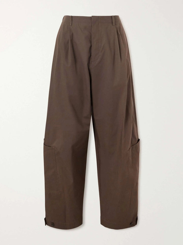 Cotton-Blend Wide-Leg Trousers