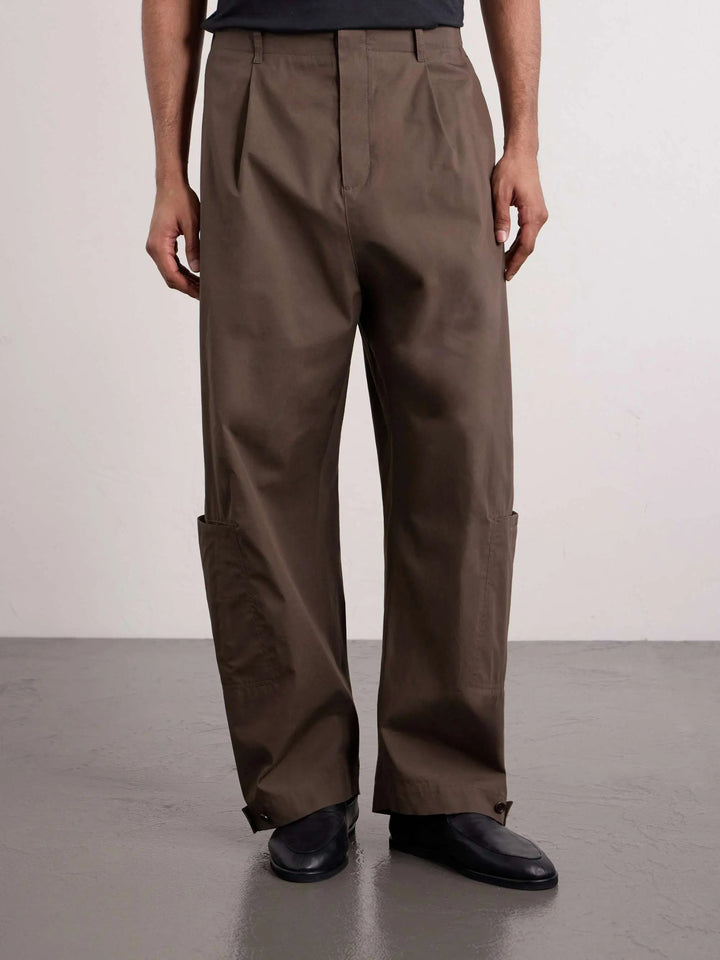 Cotton-Blend Wide-Leg Trousers
