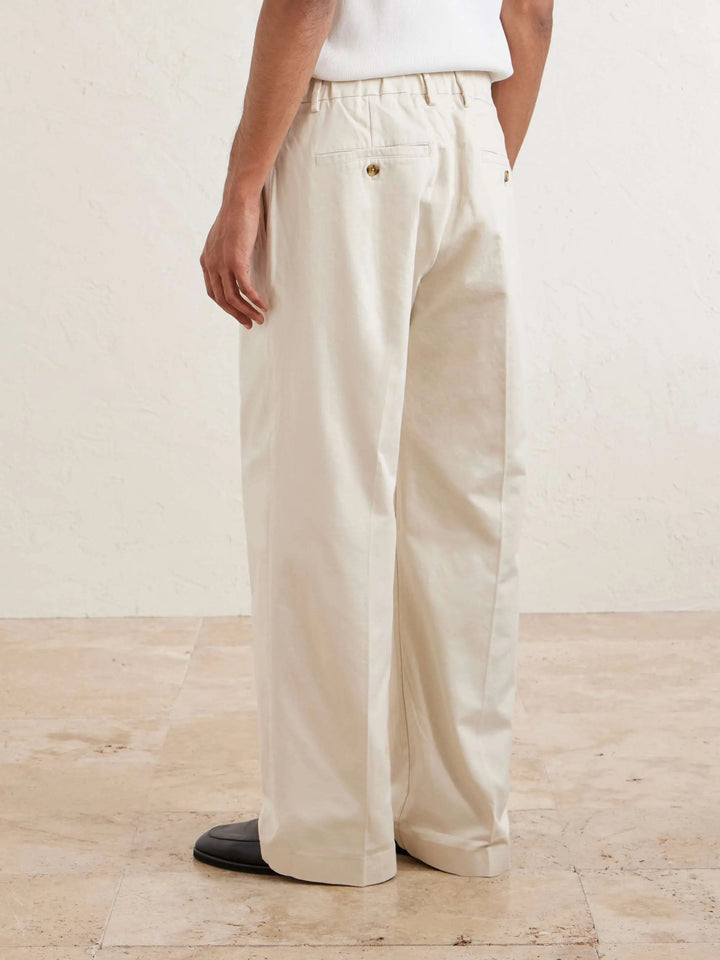 Wide-Leg Pleated Trousers