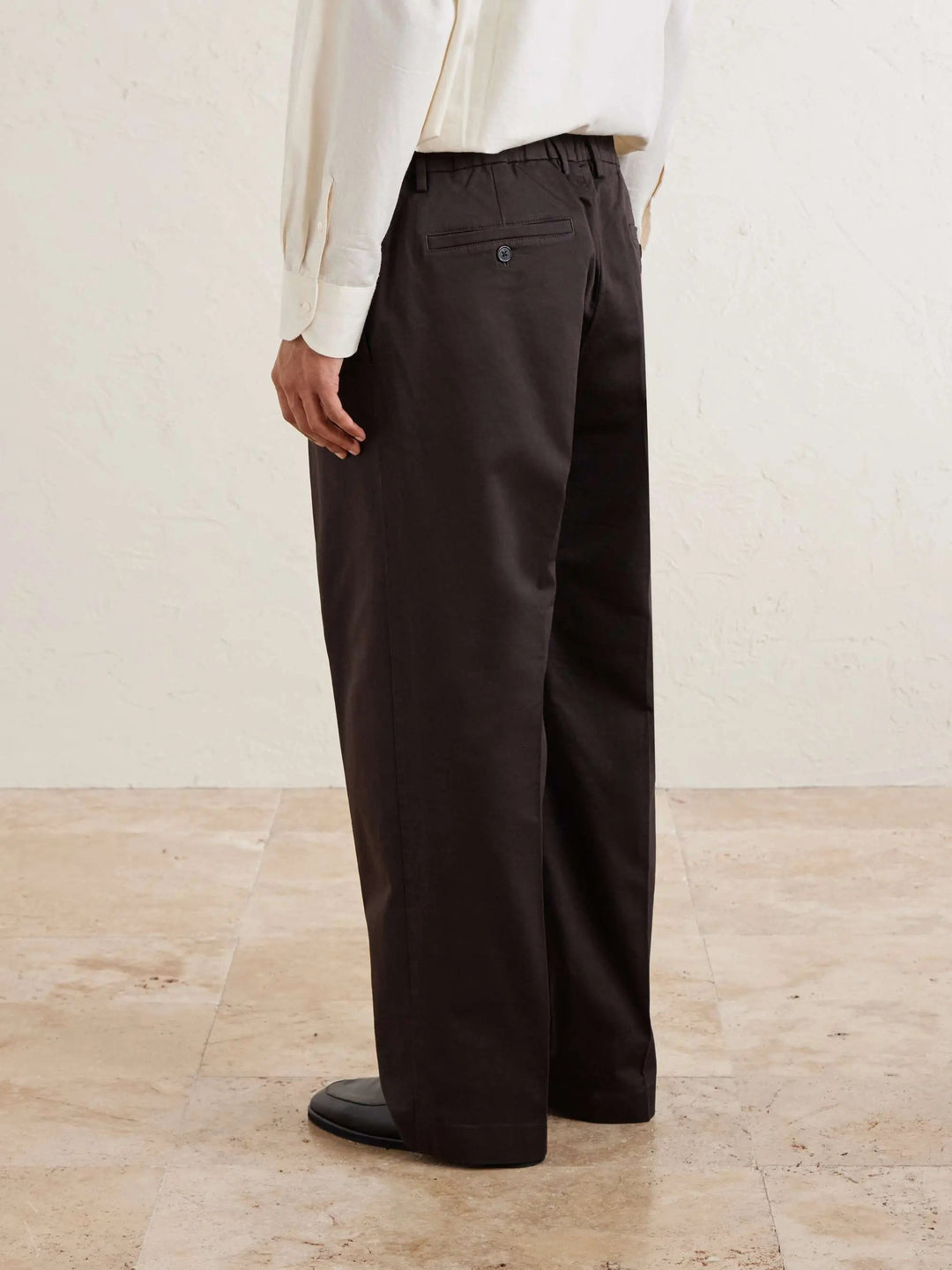 Wide-Leg Pleated Trousers