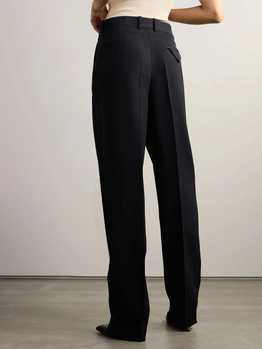 Wide-Leg Pleated Pants